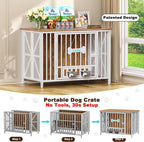 Easycom Foldable Large Dog Crate Furniture, 41.3" Assembly-Free Dog Crates - Image 2