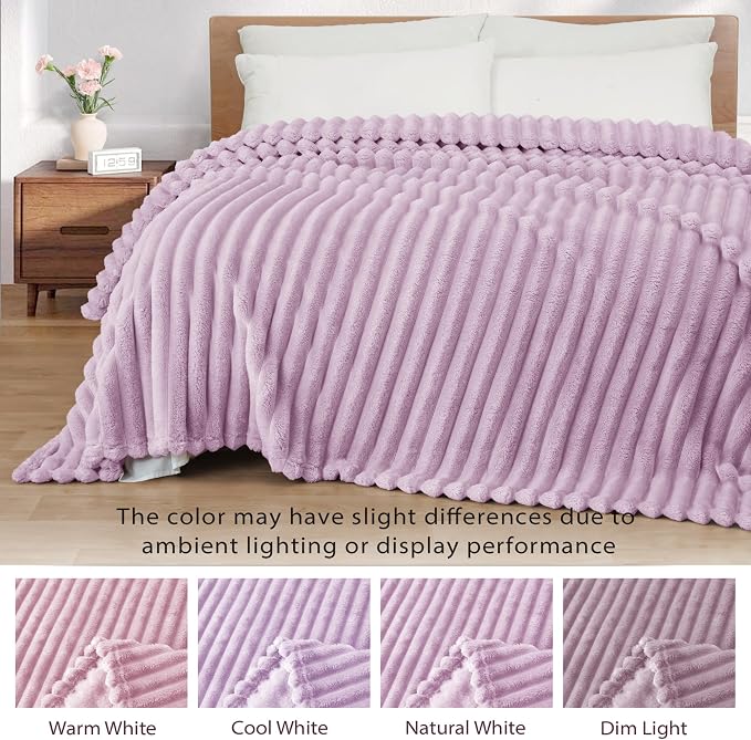 Exclusivo Mezcla Striped King Size Fleece Blanket - Image 3