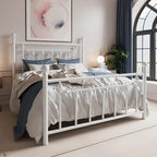 SHA CERLIN 14" Queen Size Metal Platform Bed Frame/Victorian Headboard and - Image 3