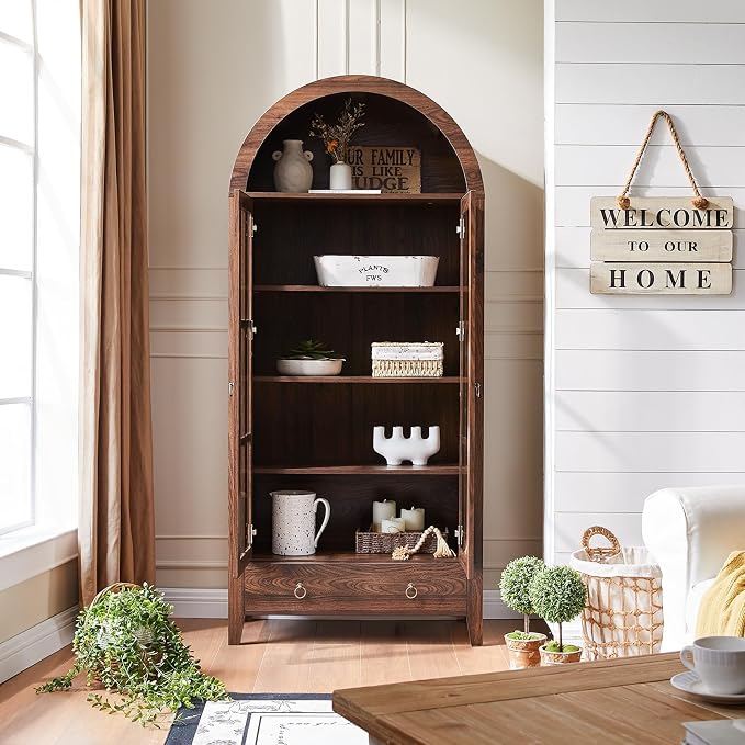 RowyPoey Farmhouse Arched Cabinet - Image 3