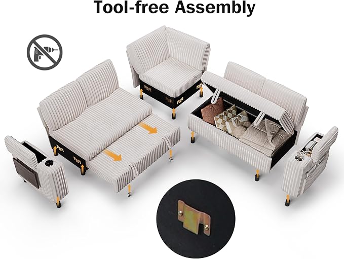 Vipbear 86" Modular Sectional Sleeper Sofa - Image 3