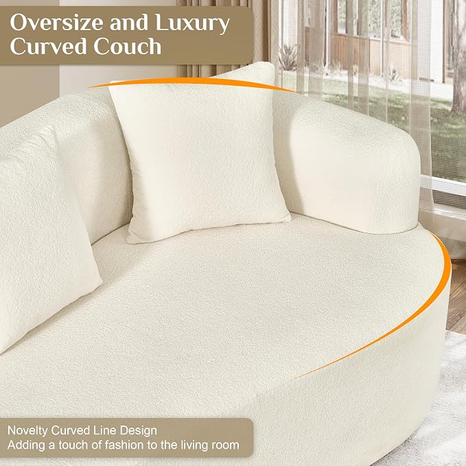 131" Oversized Sectional Sofa for Living Room, Modern Luxury Plush Chenille - Image 6