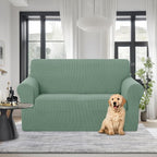 U-NICE HOME Loveseat Cover Stretch Couch Cover Sofa Slipcover, Cyan | 2 Cushion - Image 2