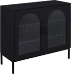 Coaster Home Furnishings Jess 2-Door Arched Fluted Glass Accent Cabinet Black by CoasterFineFurniture