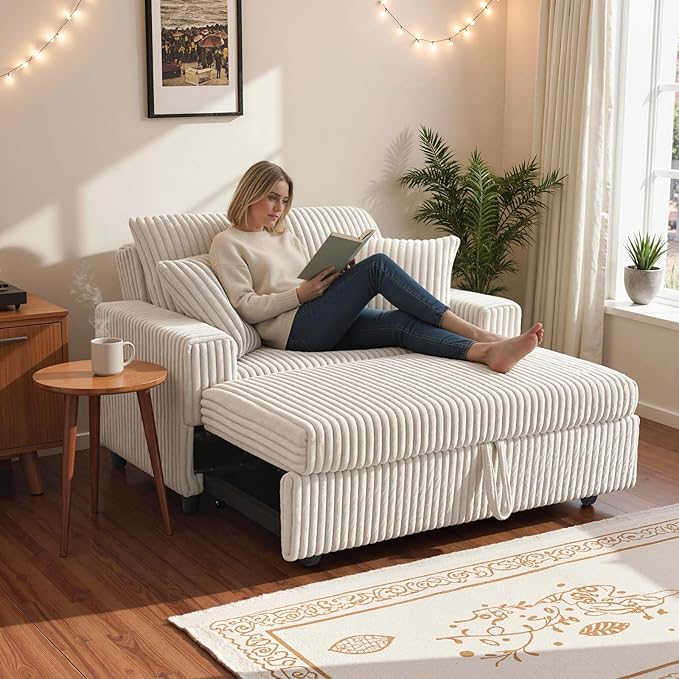 3 in 1 Convertible Sofa Bed，52.8" Pull Out Couch - Image 3