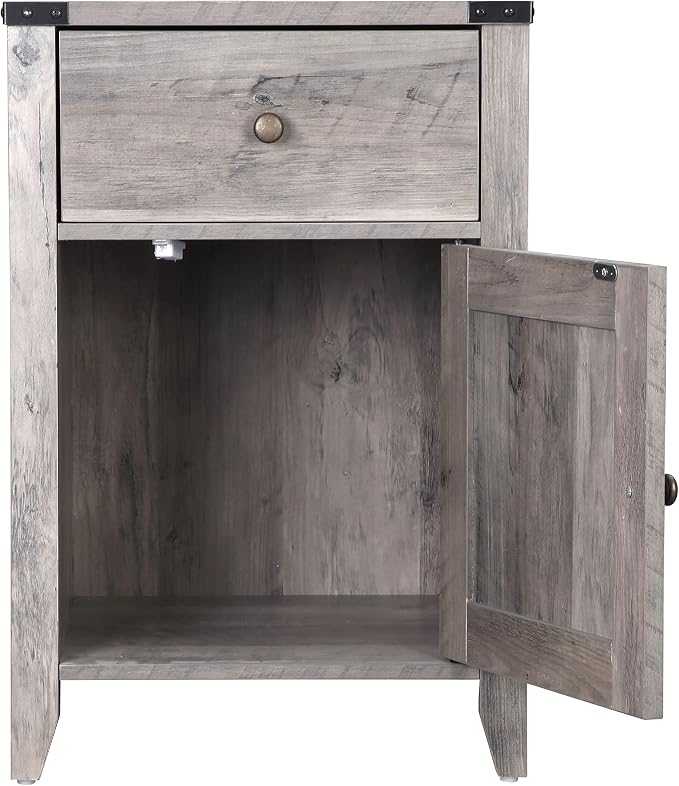 Betterhood Barnwood Rustic Farmhouse Nightstand, Side Table - Image 6