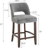 VKNOW Bar Stools Set of 2, Modern Counter Stools - Image 2