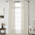 Cream Extra Long Curtain 130 inches Long 2 Panels Set by Nanspring