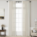 Cream Linen Curtains 137 Inches Long by Nanspring