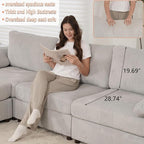 EASE MOOSE Oversized Sectional Modular Sofa, Large Sectional Couch Wide Deep - Image 6