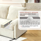 VINGLI Beige Convertible Futon Sofa Bed, Sleeper Sofa - Image 7