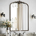 Besdomus Antique Large Arched Mirror: 24"x36" French Arch Black Vintage Wall by Besdomus