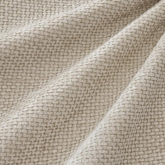 MIULEE Soft Decorative Chenille Euro Pillow Covers Cream 24x24 Pack of 4 | - Image 2
