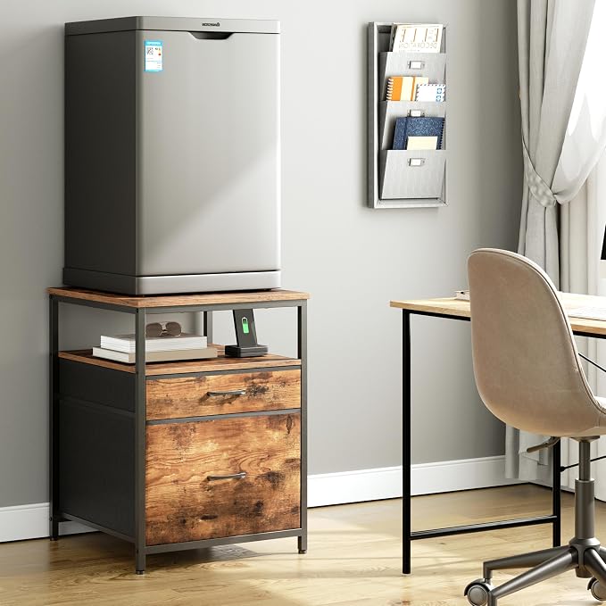 Herture Mini Fridge Stand with 3 Storage, Mini Fridge Cabinet, Beverage Fridge - Image 7