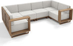 MIXPATIO Patio Sectional Furniture Set, 6 Piece U Shape Patio Couch Wicker Sofa - Image 9