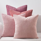 Topfinel Pink Throw Pillows Covers 20x20 Inch Set of 4, Farmhouse Corduroy by Topfinel