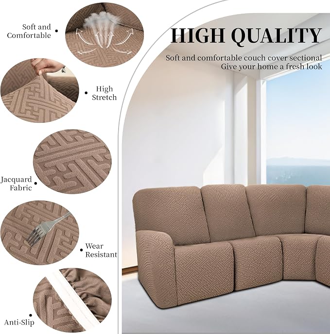 100% Waterproof Sectional Recliner Couch Covers - Image 5