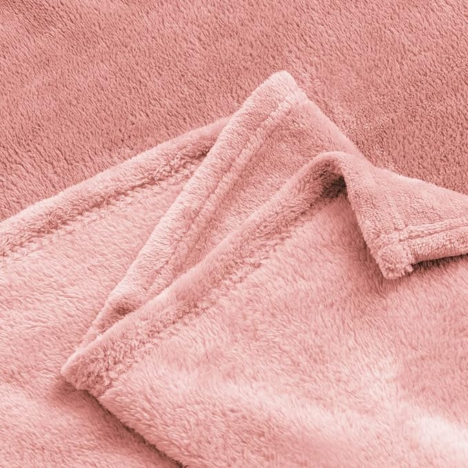 BEDELITE Fleece Blanket Soft Plush King Size Bed Blanket Pink 108"x90" | Ultra - Image 7