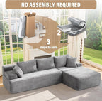 Hobestluk Modular Sectional Sofa Couches L-Shape Couch 3 Seat Modular Sofa - Image 7