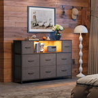 WLIVE Grey Dresser TV Stand for 45, 55 inch TV, Entertainment Center - Image 2