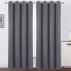 Grey Thermal Blackout Curtains/52 x 95 Inch/Set of 2 Panels Room Darkening by Lemomo