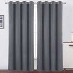 Blackout Curtains 52 x 84 Inch Long Grey Curtains Set of 2 Panels Thermal by Lemomo