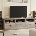 IDEALHOUSE 70in TV Stand for TVs up to 80", Mid Century Modern Entertainment - Image 9