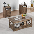 AMERLIFE 3-Piece Farmhouse Table Set Includes Coffee Table& Two End Tables by AMERLIFE