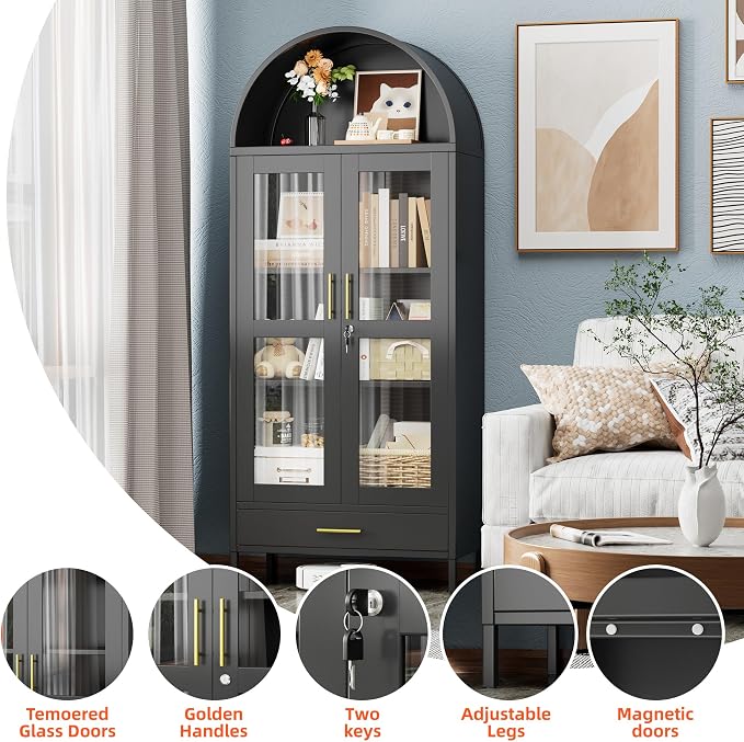 Metal Arched Display Cabinet - Image 5