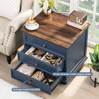 Joaxswe 24" Wide Farmhouse Night Stand Set of 2, Large End Table - Image 4