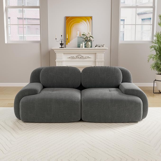 Boneless Sectional Couch, No Assembly Required, 81.8” Modular Cloud Sofa - Image 2