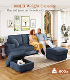 Kidirect 87in U Shaped Couch, Modular Sofa No Tool Assembly, Comfy Sectional - Image 3