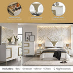 Kings Brand Furniture Claire 6-Piece King Size Bedroom Set - Image 4