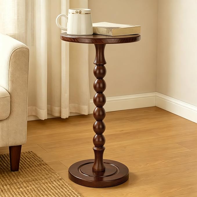 Round Side Table for Small Spaces, Drink Table - Image 4