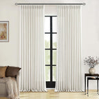 Natural Pinch Pleated Linen Curtains 126 Inches Long 2 Panels | by Twodrapes