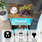 TUTOTAK LED End Table with Charging Station, Night Stand, Side Table with 2 USB - Image 7