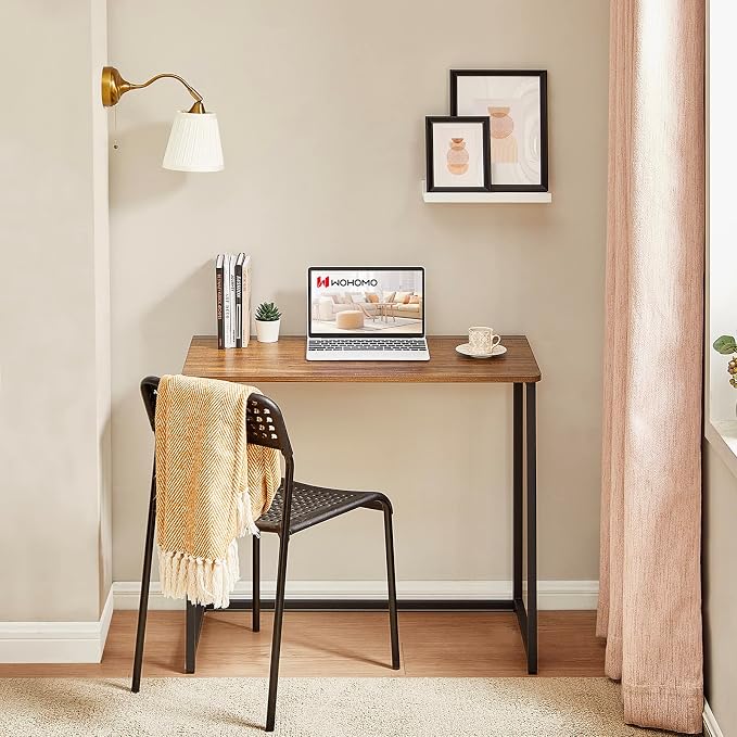 WOHOMO Folding Desk for Small Spaces, 31.5 Inch Foldable Computer Desks - Image 4