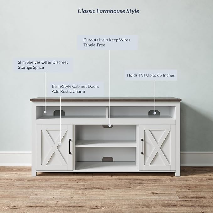 BELLEZE 58 Inch TV Stand, Contemporary Entertainment Center - Image 4