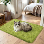 2x3 Green Fluffy Soft Area Rug Non-Slip - Image 2