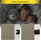 Taupe Blackout Curtains 90 Inches Long Thick Linen Patio Curtain - Image 4