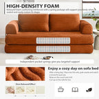 HANXIN 80 Inch Convertible Sleeper Sofa Bed, High Back Plush Corduroy Folding - Image 4