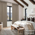 Dark Flax 108 Inch Pinch Pleat 100% Blackout Drapes 2 Panels Set | Greige - Image 6