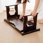 Japanese Wood Floor Table with Foldable Legs - Image 2