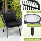 wildformers 3 Pieces Rattan Wicker Bistro Set, Outdoor Conversation Set - Image 5