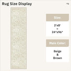 Soalmost Runner Rug 2x8 Washable Hallway Kitchen Runners Beige/Brown | Non-Slip - Image 5