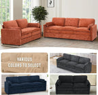 Classic Chenille Sofa Set with 2 Extra Armrest Pillows, Loveseat and 3-Seat - Image 7