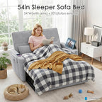 54'' Sleeper Sofa Bed, Convertible Pull Out Couch Futon - Image 3
