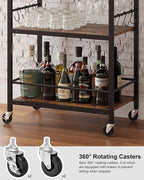 TUTOTAK Bar Cart, Home Bar Serving Cart, Microwave Cart, Drink Cart, Mobile - Image 4