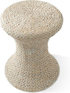 Casafield Hourglass Side Table, Water Hyacinth Round End Table, Boho Woven - Image 5
