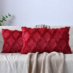 Set of 2 Soft Moroccan Throw Pillow Covers 12x20 Inch Plush Boho Decorative by Cozoomy